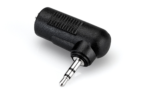 3.5mm (1/8") Female to 2.5mm Male Right-Angle Audio Adapter