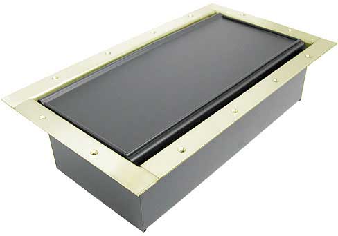 Double Wide Stage Pocket with Brushed Brass Solid Finish & Carpet Lid