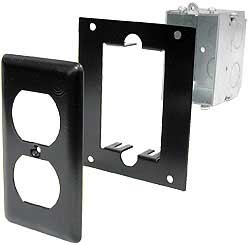 Electic Duplex Switch Box, Steel Mounting Panel, Steel Narrow Duplex Cover