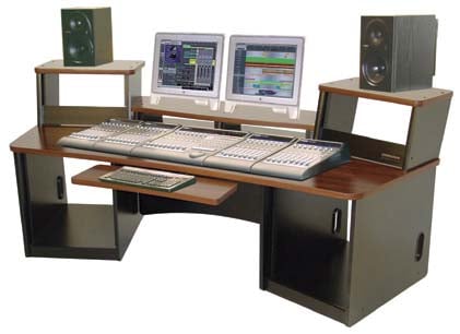 Workstation with Black Melamine