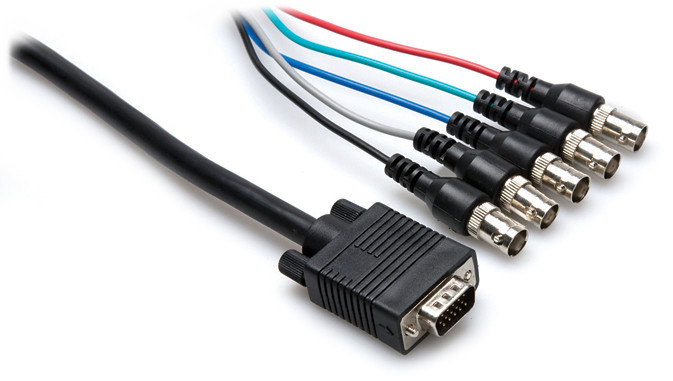 Premium 1.5 Ft. DE15 to 5 x BNC VGA Video Breakout Cable