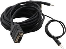 15-Pin HD Male to Male + Audio Micro VGA Cable, 25 ft.