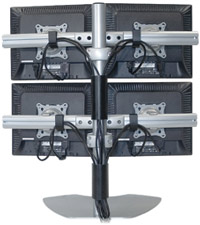 Quadruple Monitor Table Stand (Silver)