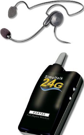 Full Duplex 4-Person Wireless Intercom System with 4 Cyber Headsets
