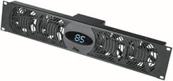 Designer-Inspired Ultra-Quiet Fan Rack Panel (4 Fans, Black)