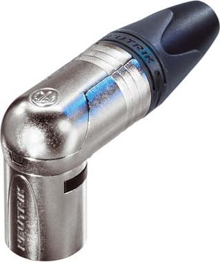RX Series 4-Pin XLR Male Right Angle Connector (Nickel Housing, Silver Contacts)