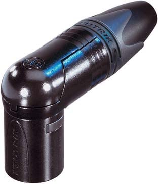 RX Series 4-Pin XLR Male Right-Angle Connector (Black Metal Housing, Gold Contacts)