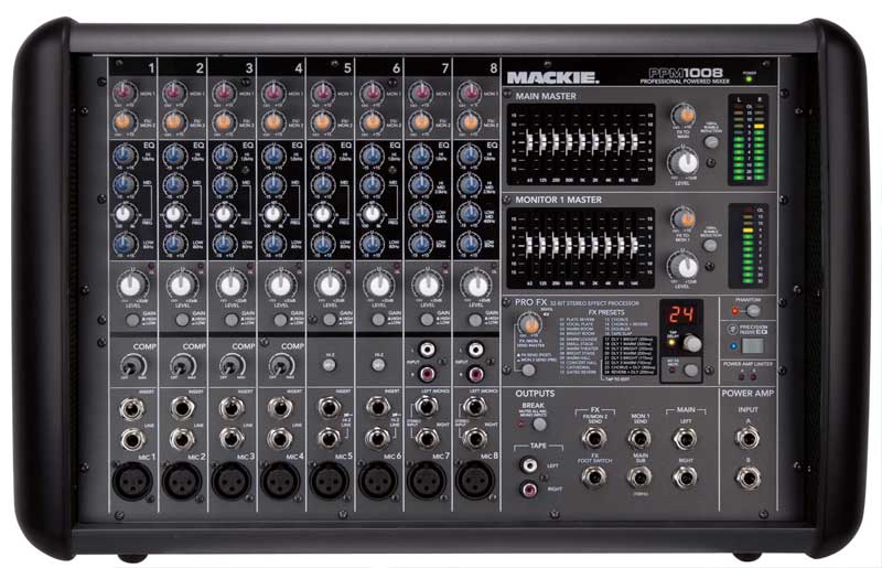 8-Channel 1600W Powered Mixer
