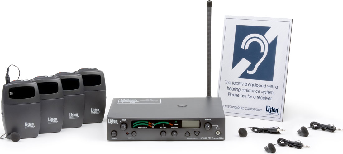 3-Channel 72 MHz Assitive Listening Package with 4 Receivers