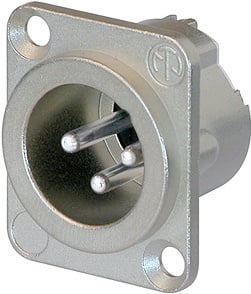 3-Pole DLX Series XLR Receptacle (Crimp-Style, Male)