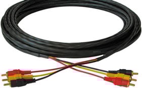 50 ft. Triple RCA Male to Male Plenum Cable (with Left & Right Audio)