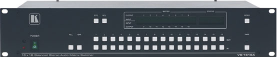 16x16 Balanced Stereo Audio Matrix Switcher