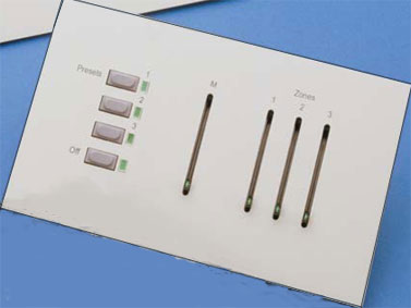 Litescape Houselite System Wall Panel (3-Button Preset, 3-Zone Fader, with Master & Off)