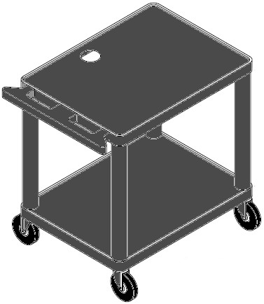 PixMate® Plastic Cart with 18"x24" Shelf