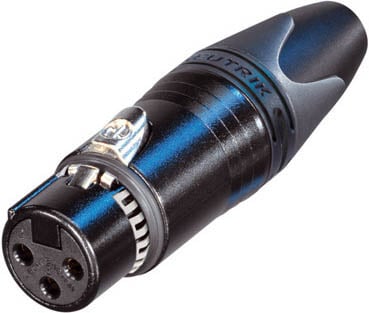 3-pole Female EMC-XLR Cable Connector (with EMI Suppression Ferrite Bead, Black)
