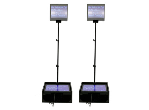 Dual 15" LCD Teleprompters (for Public Speakers, with Dist. Amp)