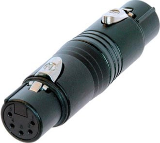 5-Pin XLR-F to 5-Pin XLR-F Wired Gender Adapter (Black)