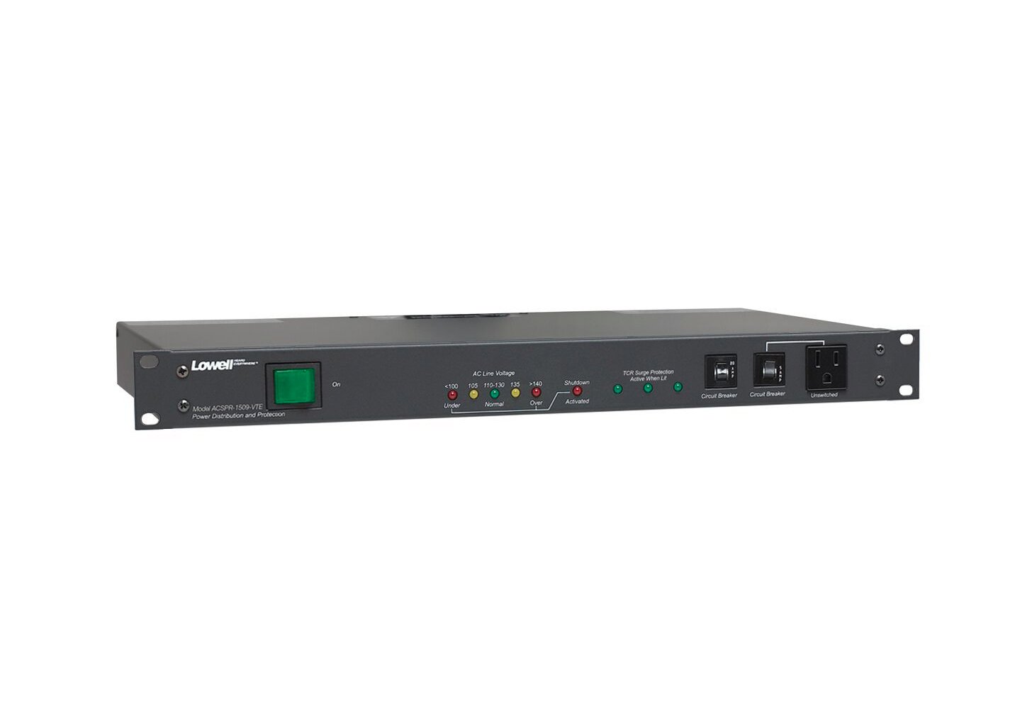 1RU 15A Power Control Surge Supressor (6 Switched Receptacles, 3 Unswitched Receptacles, Rocker Switch Version)
