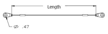 Safety Cable, 25", Black