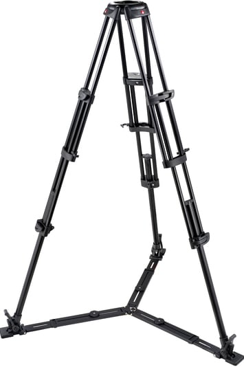 2-Stage Pro Aluminum Video Tripod (Braced Legs, Floor-Level Spreader, No Center Column, 100/75mm Bowl)