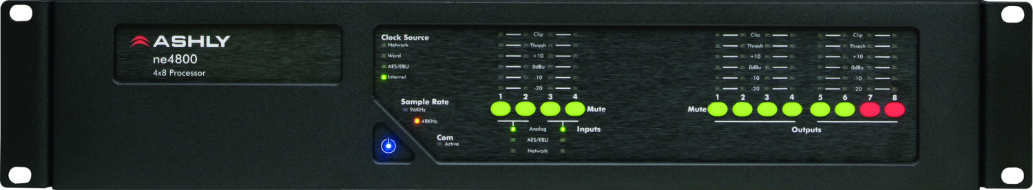 4x8 Network Audio Processor with 4-Channel Mic/Line Input with Software Controllable Gain & Phantom Power