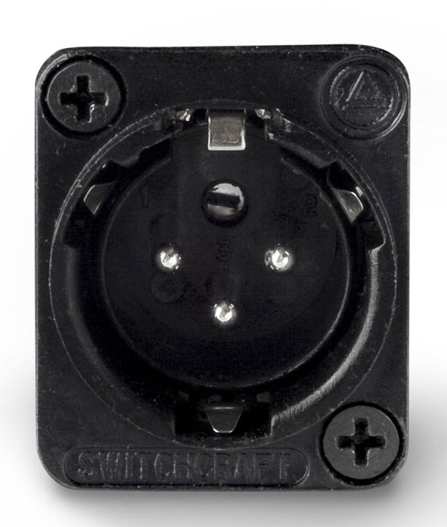 Connector XLR-M 3p Square, Black/Silver