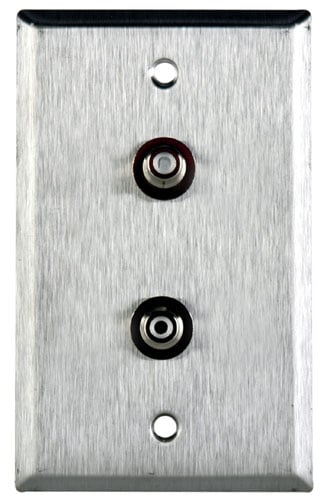 Wall Plate 1 Gang 2 RCA Thru
