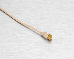 Beige Extra Low-Sensitivity Omnidirectional Lapel Microphone with MicroDot Connector