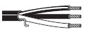 2 Cond 14awg PVC Wire, Gray, 1m