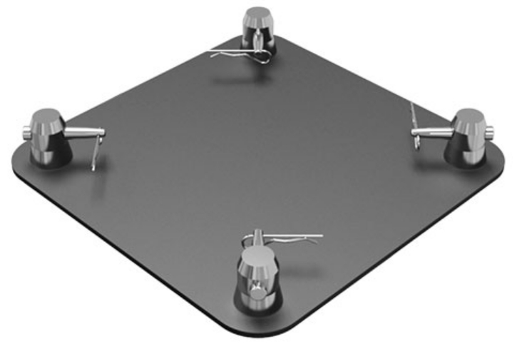 12" x 12" Matte Black Aluminum Base Plate for F34 Square Truss
