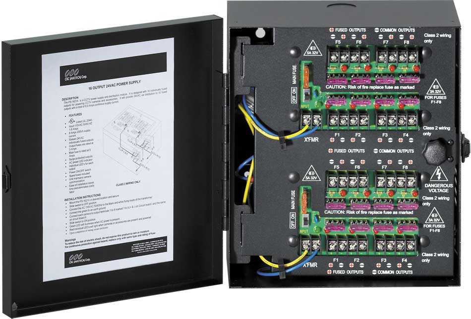 16-Output 24VAC 200mA Power Supply