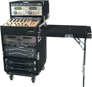 12 Bottom/8 Slant/4 Top RU Rack (with Casters & Table)