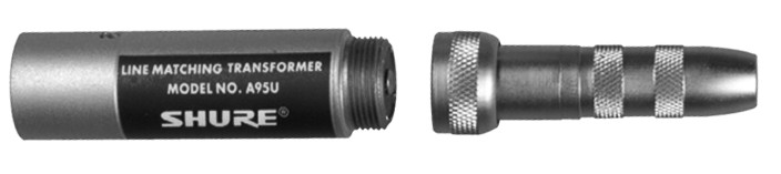 XLR Male Lo-Z to 1/4" Female Hi-Z Line Matching Transformer
