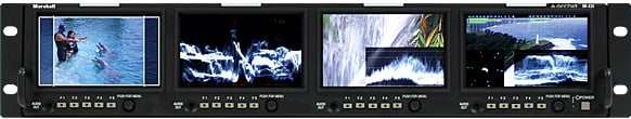 4x 4.3" Rackmount Monitor Unit (2RU, with 5 Assignable Keys & Joystick Menu System)