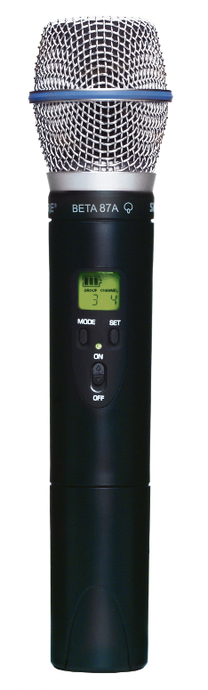 Handheld Transmitter with BETA87A Microphone, 554-590 MHz.