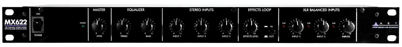 6 Channel Stereo Mixer with EQ, EFX Loop, 1RU