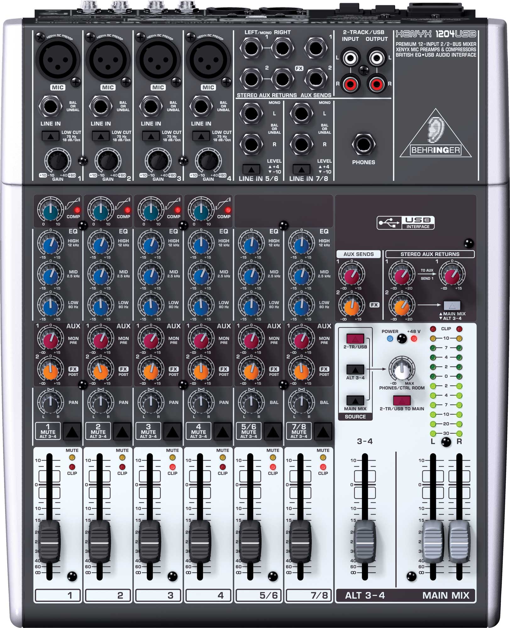 Mixer, 12 Input, 2/2 Bus, USB, energyXT2.5 Software