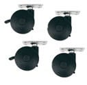 Four Heavy Duty RK/BRK Casters (2 Locking Wheels, 250 lb. Wt. Cap.)