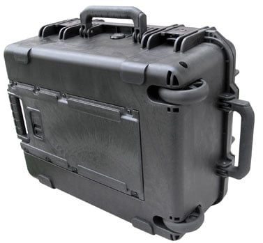 Molded Case, 19 x 14 x 8, Wheels, Pull Handle, Cubed Foam
