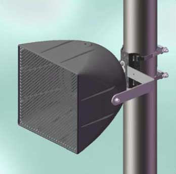 Pole Mount Bracket for Single Loudspeaker with Vertical Downtilt to 90 Degrees