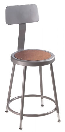 Stool, 18" w/Hardboard Seat and Backrest
