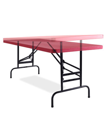 Table, Adjustable, 30"x72"x1.75", Red