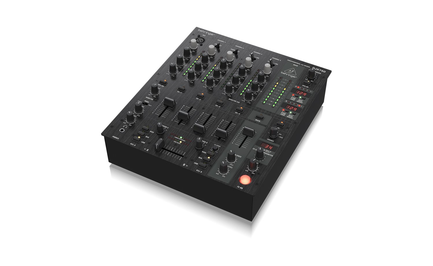 DJ Mixer, 5 Channel with BPM Counter & FX