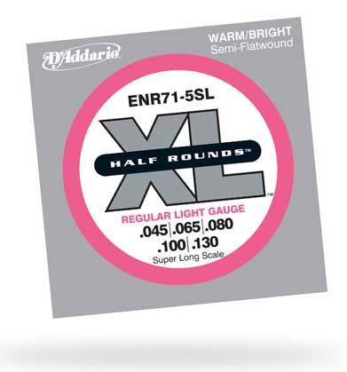 .045-.130" Half Round Super Long Scale 5-String Electric Bass Strings