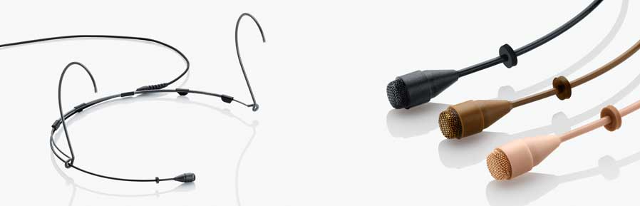 Beige Omnidirectional Adjustable Headset Microphone with LEMO Connector