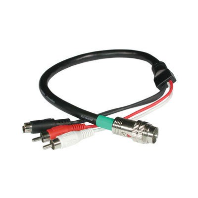 Cable, 2RCA+S-Video, Fly Lead, 1.5ft