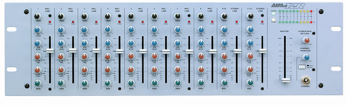 12-Channel Rack-Mount Mixer with 8 Mic/Line and 2 Stereo In