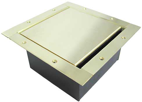 Full Stage Pocket, Standard Solid Brass Lid and Trim Bezel with Brushed Finish