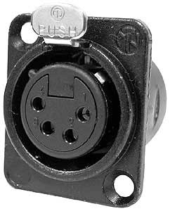Neutrik D-Series 4-Pin Locking Female XLR Connector (#NC4FDL1-BAG), Connectrix