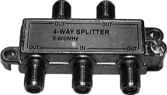 Multi-Coaxial Indoor/Outdoor 4-Way Hybrid Splitter (with Grounding Block)